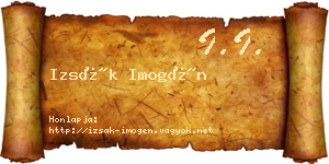 Izsák Imogén névjegykártya